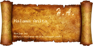 Halama Anita névjegykártya